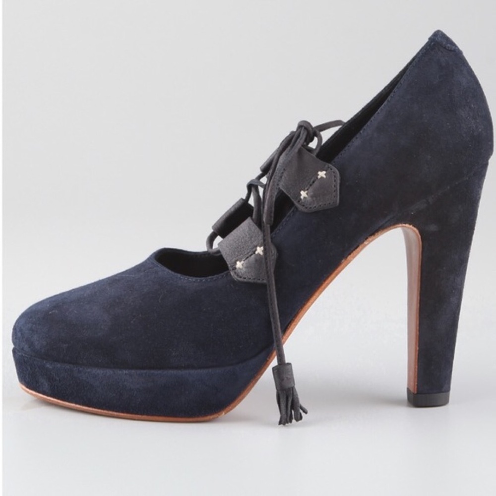 rag & bone Navy Bailey Lace Up Pump